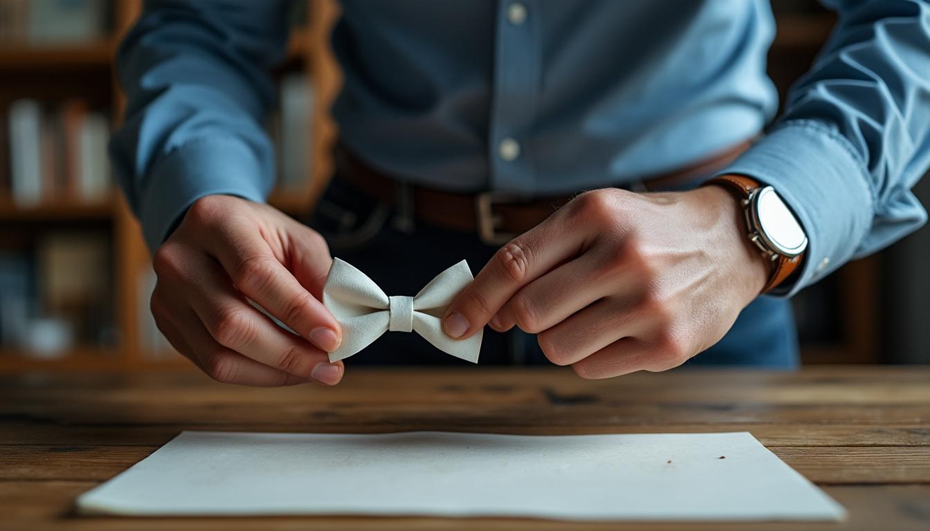 apprenez à réaliser un nœud papillon en papier en seulement trois minutes grâce à notre guide rapide et efficace. idéal pour les événements improvisés ou pour ajouter une touche originale à votre tenue, suivez nos étapes simples et amusez-vous à personnaliser votre accessoire en un temps record.