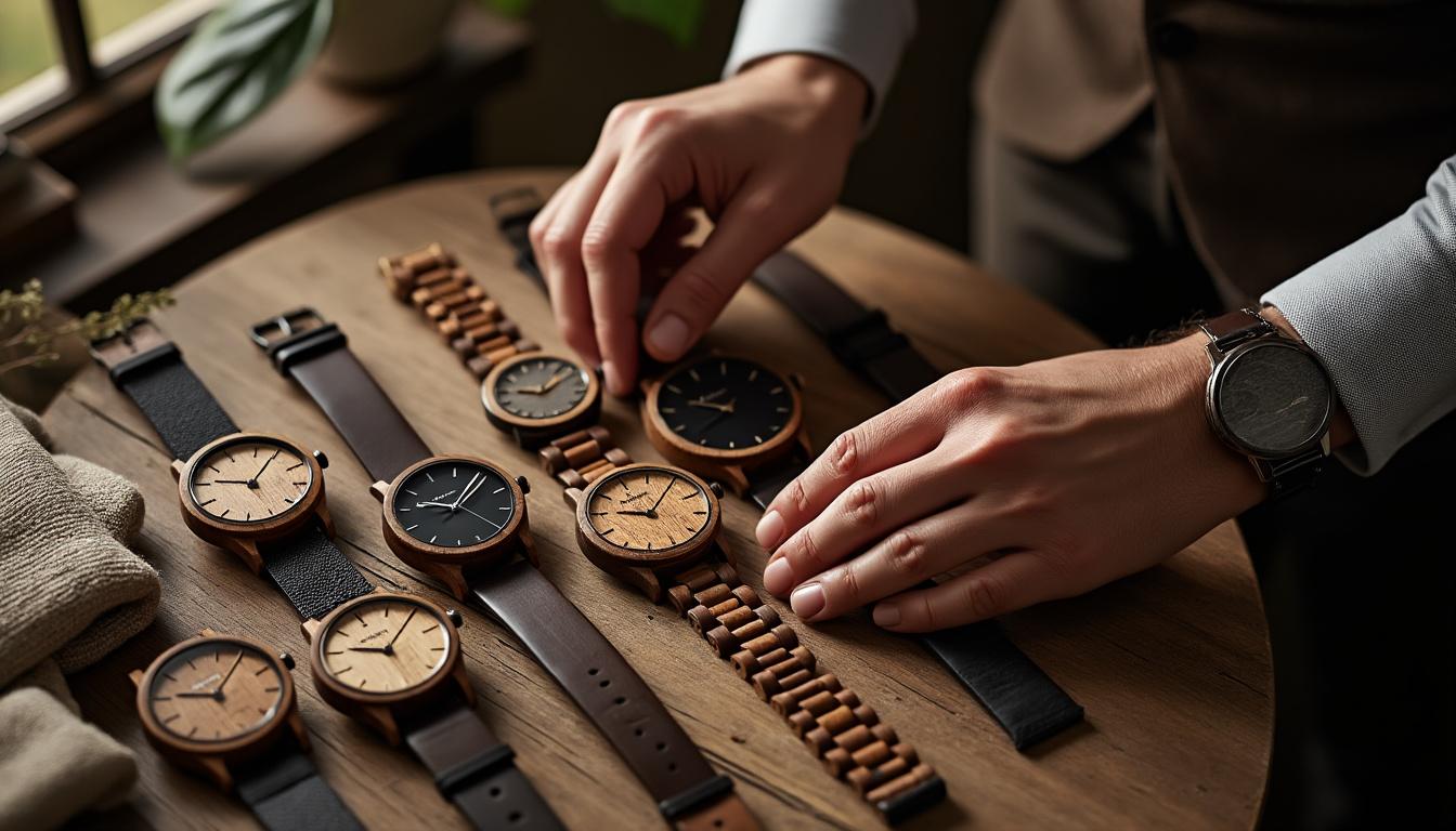 découvrez la collection de montres en bois jura, une fusion parfaite d'élégance et de nature. chaque pièce unique allie artisanat traditionnel et design contemporain, offrant un accessoire chic et écologique qui saura sublimer votre poignet.