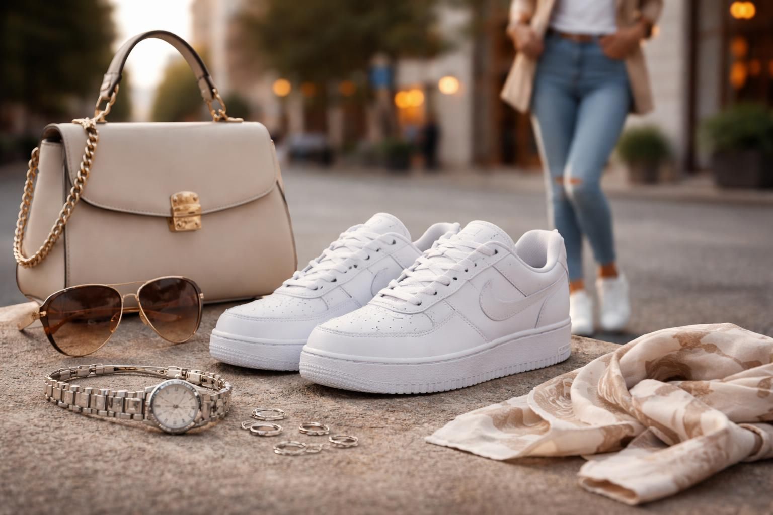 découvrez les accessoires indispensables pour sublimer votre tenue avec les air force 1 pour femme et afficher un style unique et tendance.