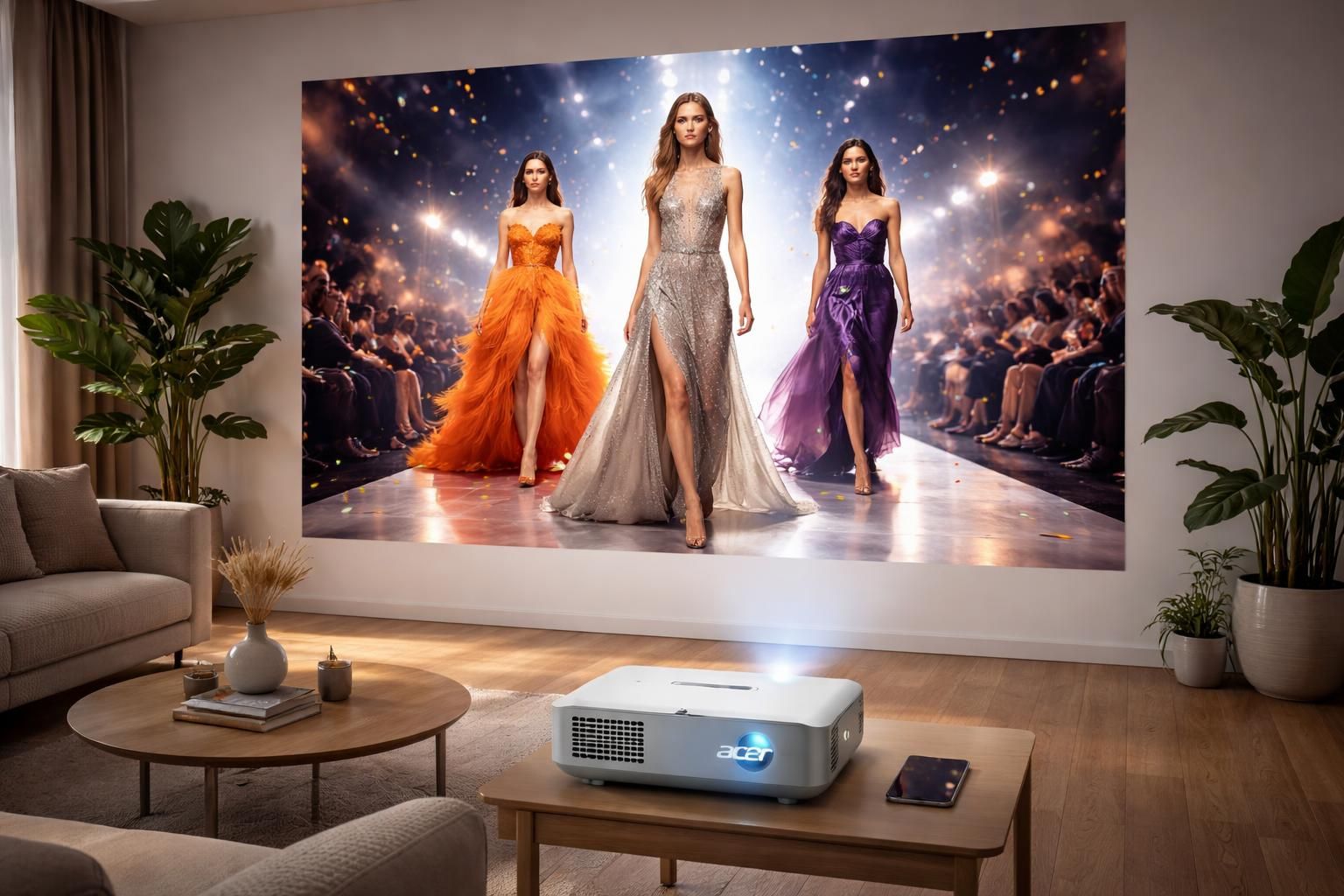 découvrez comment transformer votre mur en un défilé de mode spectaculaire avec un vidéoprojecteur acer et créez un effet waouh garanti chez vous.