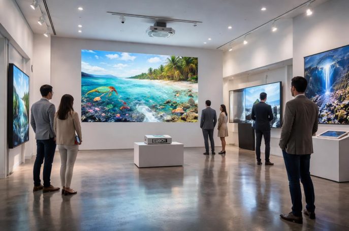 découvrez comment animer votre showroom en boucle grâce au vidéoprojecteur epson, pour une présentation dynamique et immersive de vos produits.